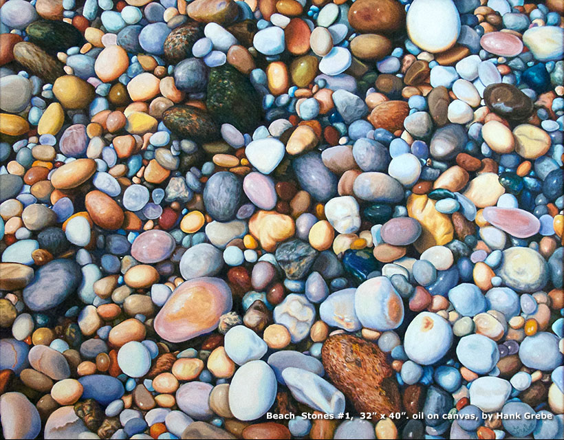 Beach Stones oil painting by Hank Grebe